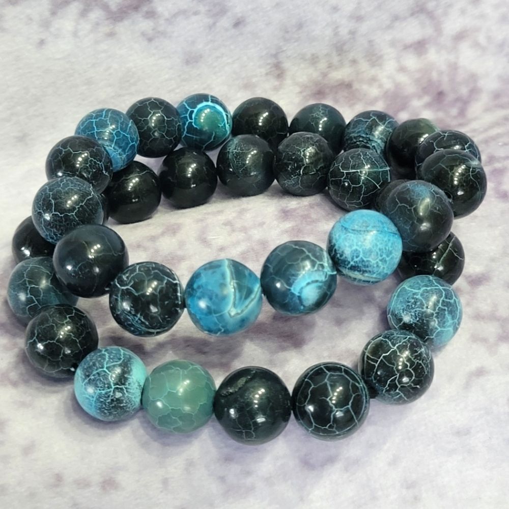 Blue Agate Beaded Bracelet‎